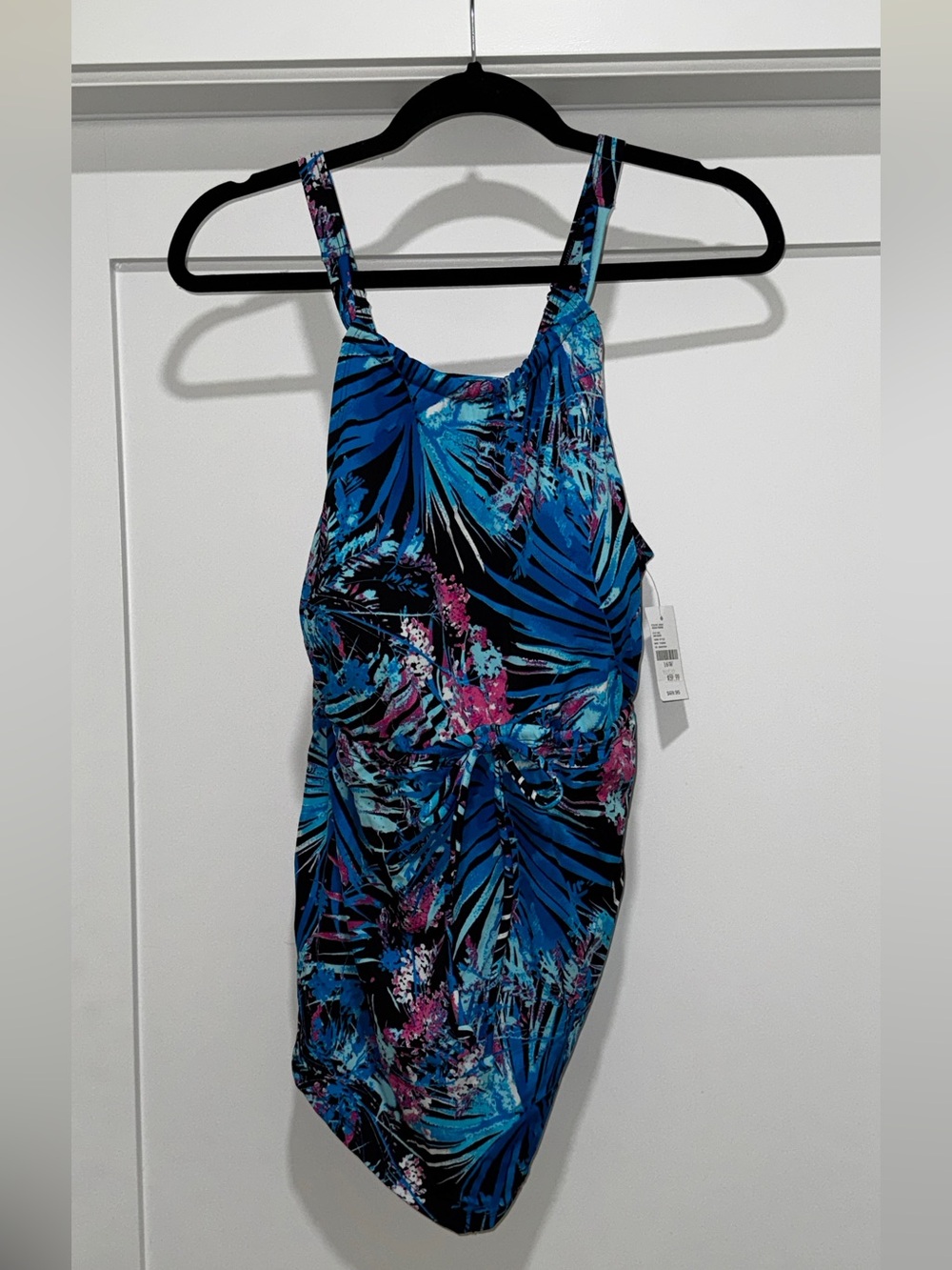 Catherines Black Swim Skirt with Blue Accent